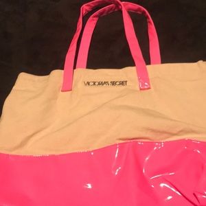 Pink and Tan Victoria Secret Hobo Bag